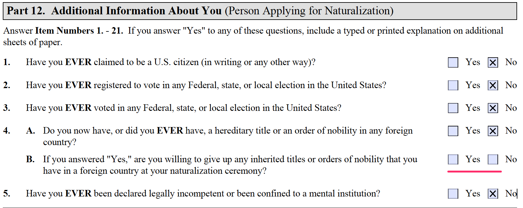 How To Fill Form N 400 Application For Naturalization 41 Off 1107