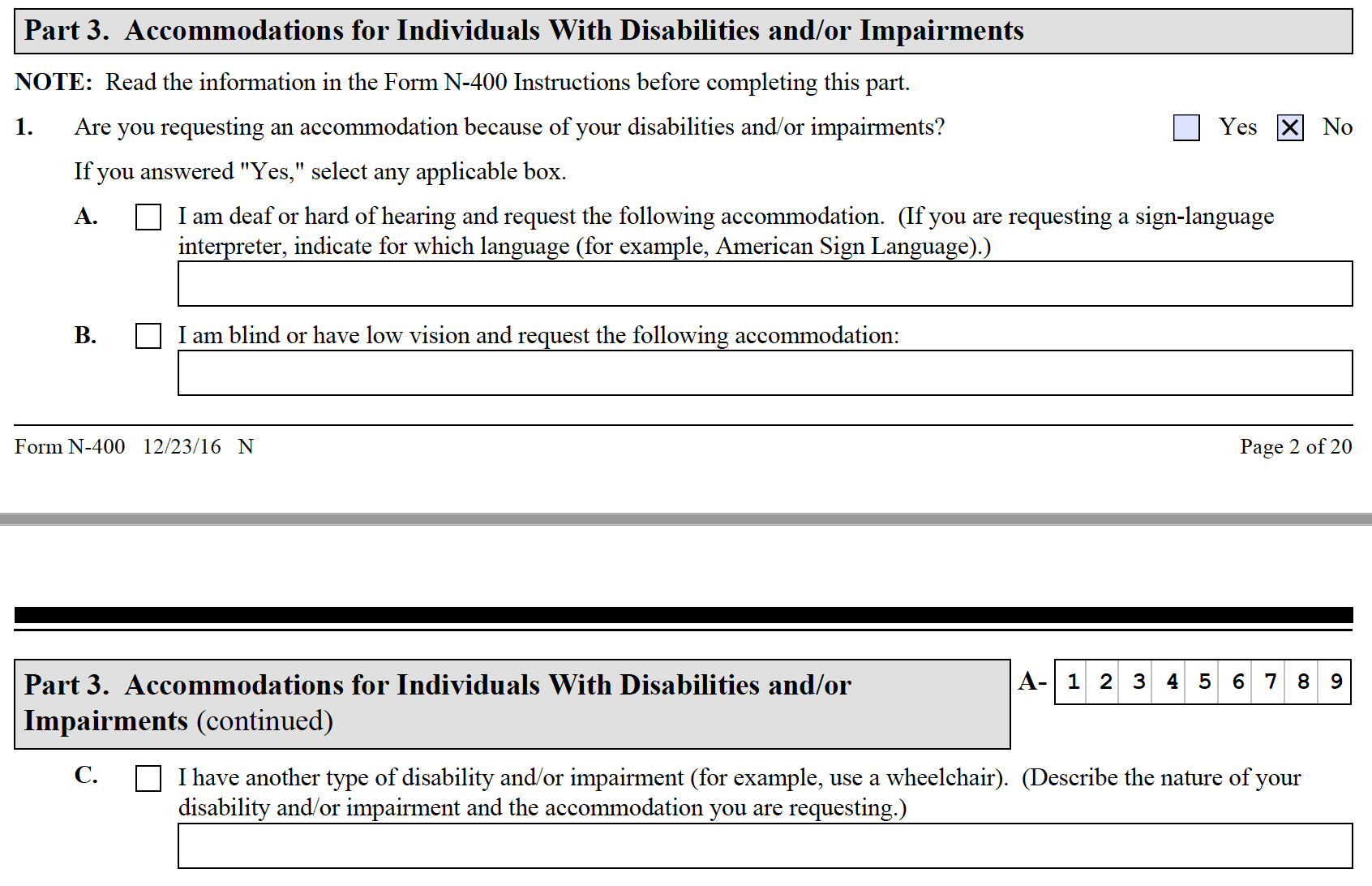 N 400 Form Sample Hq Printable Documents 8821